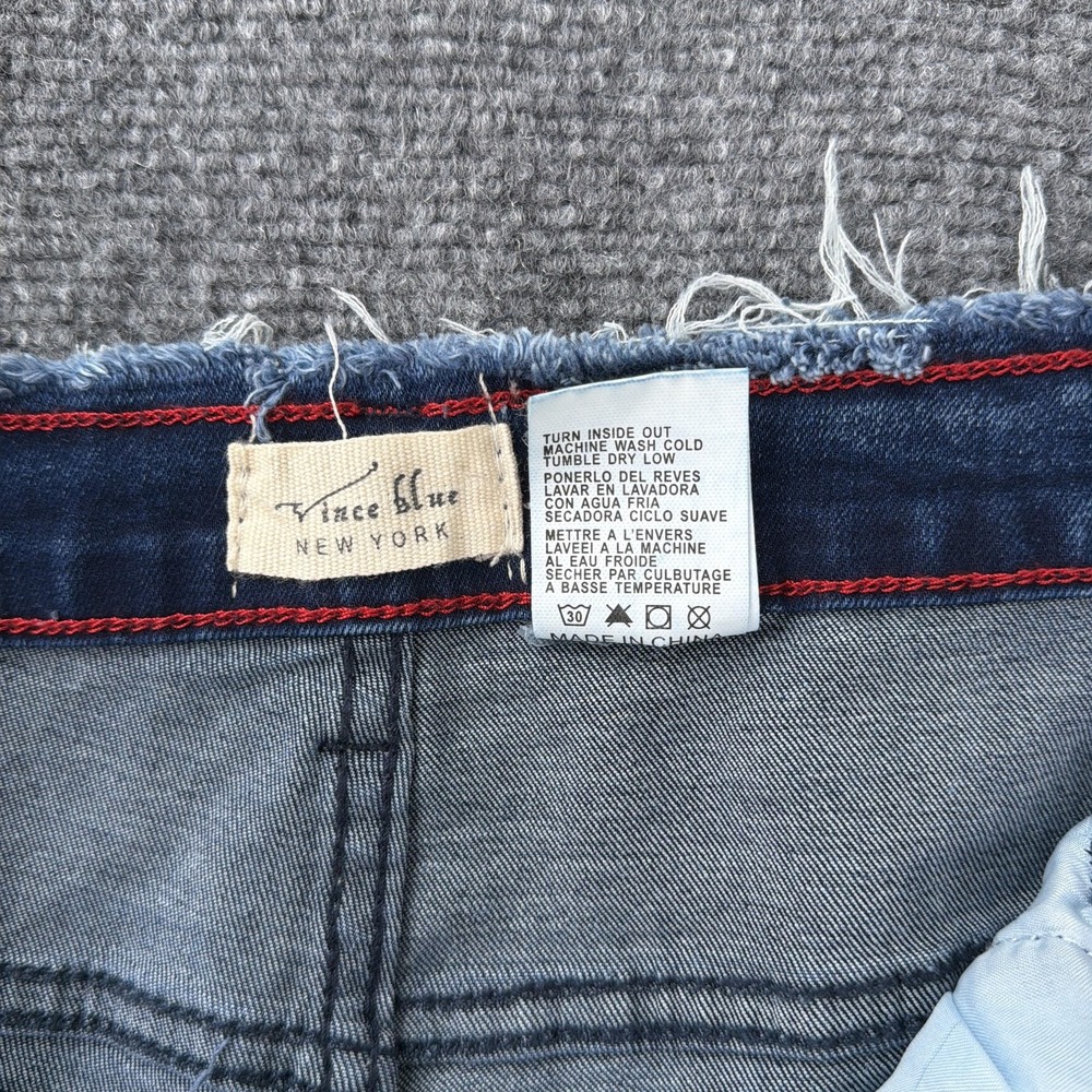 Vince Blue Shorts Womens 24 2X Denim Distressed Cutoff Frayed Hem Stretch Booty‎ - Picture 8 of 8
